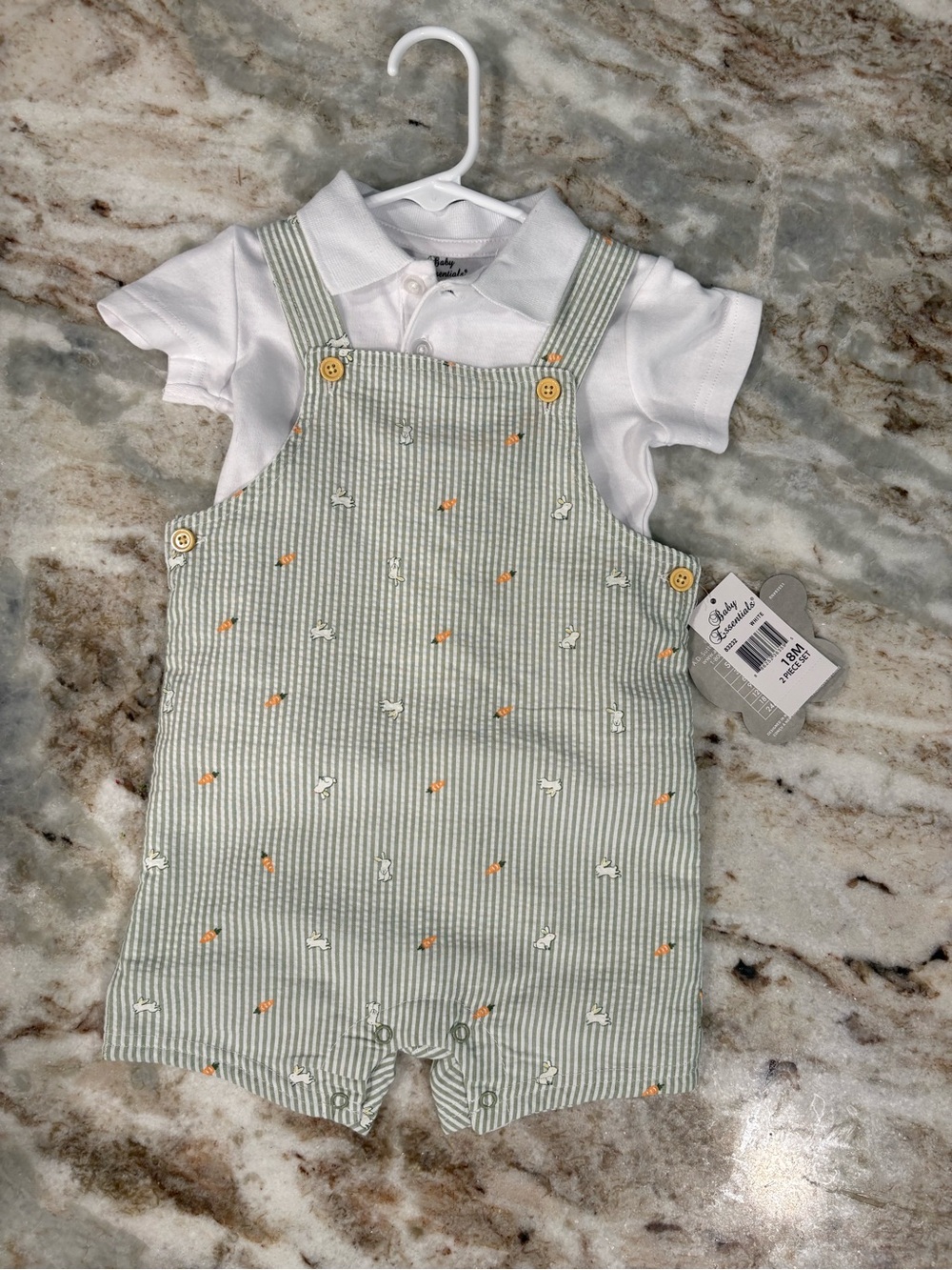 Baby Essentials 2 piece romper and white shirt